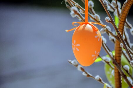 Hand-painted easter eggs spring ornaments photo