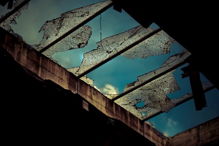 Abandoned industrial building lapsed