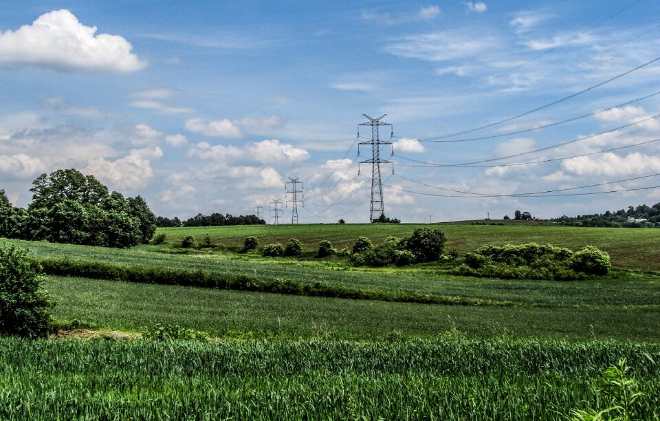 Landscape line green clouds