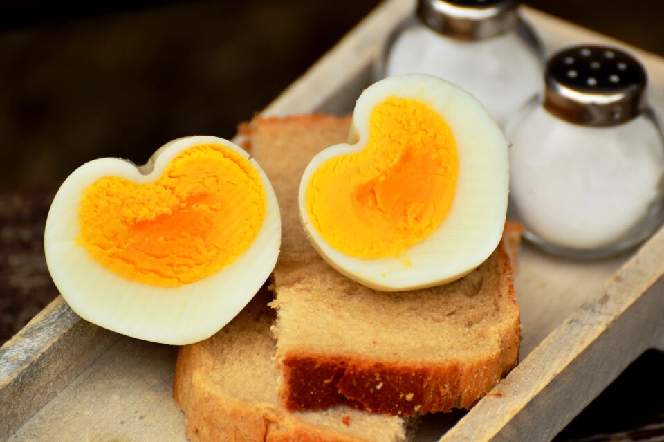 Breakfast egg heart heart shaped