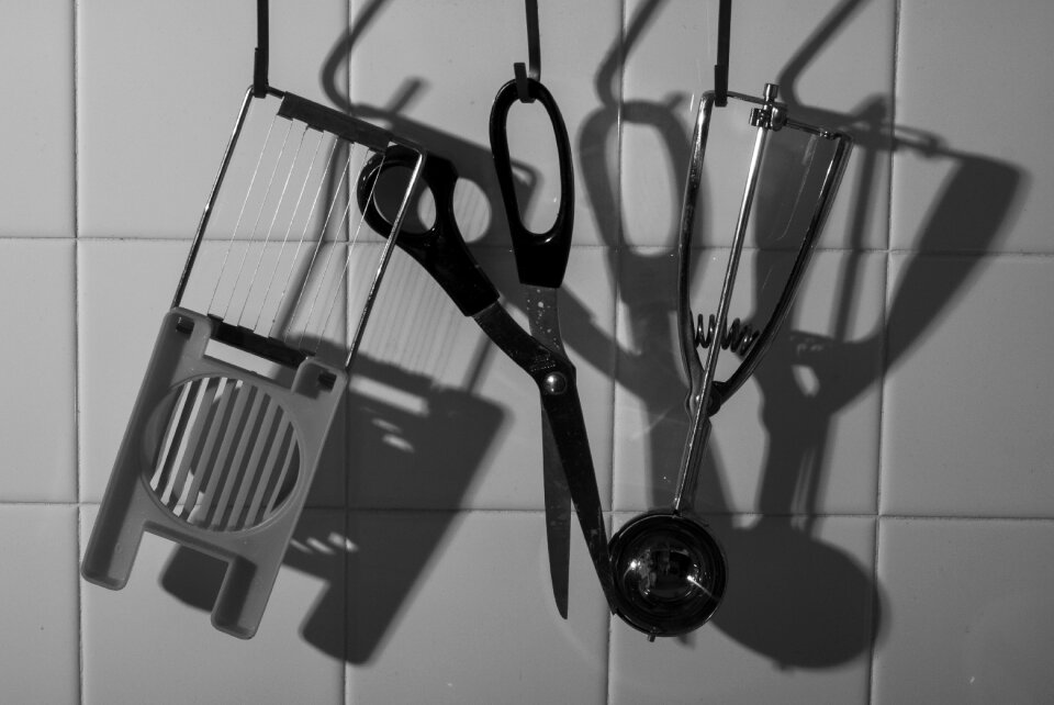 Kitchen shadows black and white