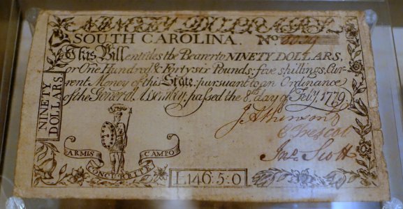 90_Dollars,_South_Carolina,_1779_-_National_Museum_of_American_History_-_DSC00194
