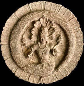8th_century_Nagaraja_carving,_temple_ceiling,_Alampur,_Telangana_2