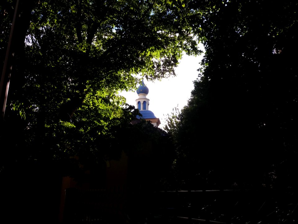 Église_orthodoxe_russe_Saint-Nicolas_de_Lyon_-_Clocher_vu_côté_est_à_travers_les_arbres