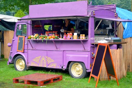 Food festival mobile catering purple