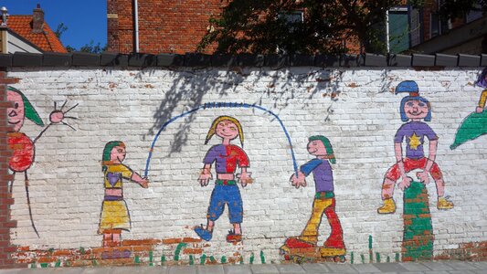 Colorful wall mural