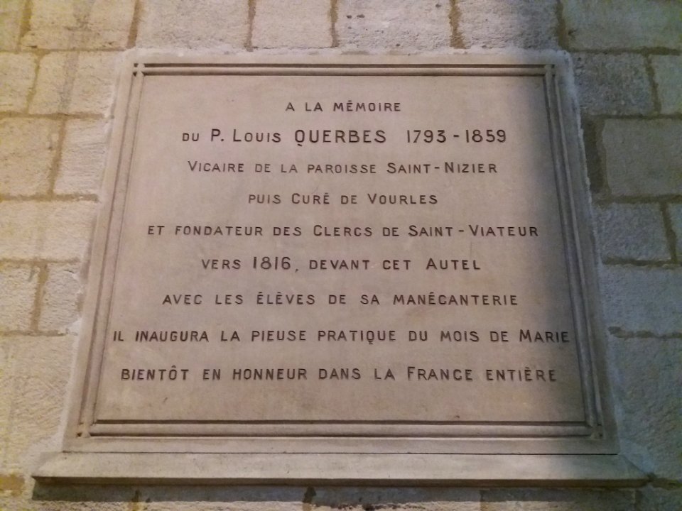 Église_Saint-Nizier_de_Lyon_-_Plaque_du_Père_Louis_Querbes