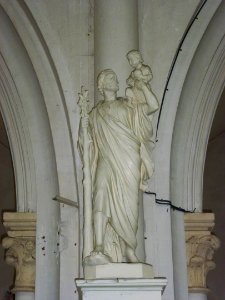 Église_Saint-Louis_de_Pont-Authou,_statue_St.Christophe_à_l'Enfant