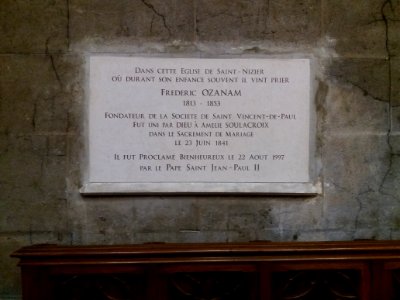 Église_Saint-Nizier_de_Lyon_-_Plaque_Frédéric_Ozanam