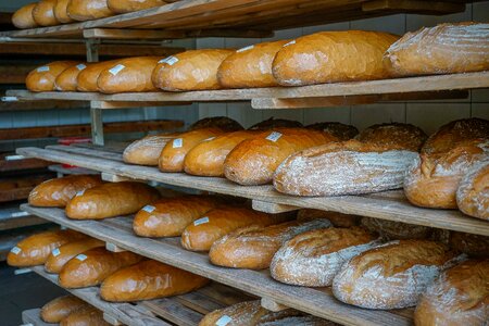 Fresh pastries racks of bread