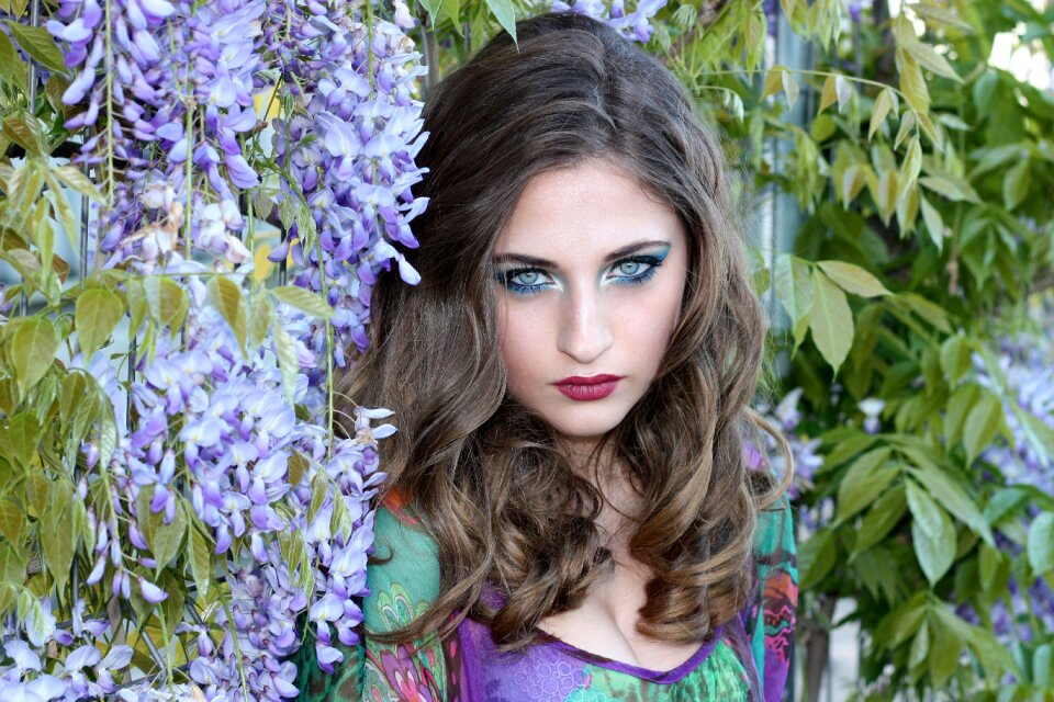 Blue eyes beauty portrait