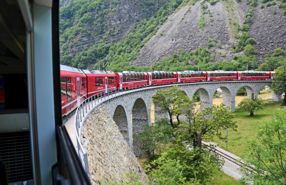 Bridge railway mountains