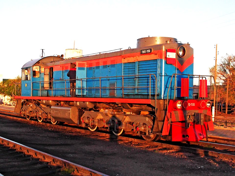 ТЭМ2-7136,_Казахстан,_Карагандинская_область,_станция_Кызылжар_(Trainpix_107958)