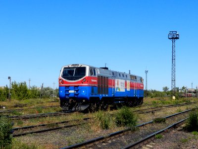 ТЭ33А-0141,_Казахстан,_Карагандинская_область,_станция_Распорядительная_(Trainpix_203694)