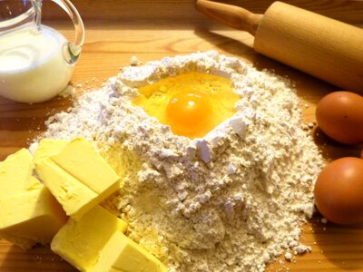 Egg flour spelled flour photo