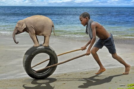 Tire running childhood photo
