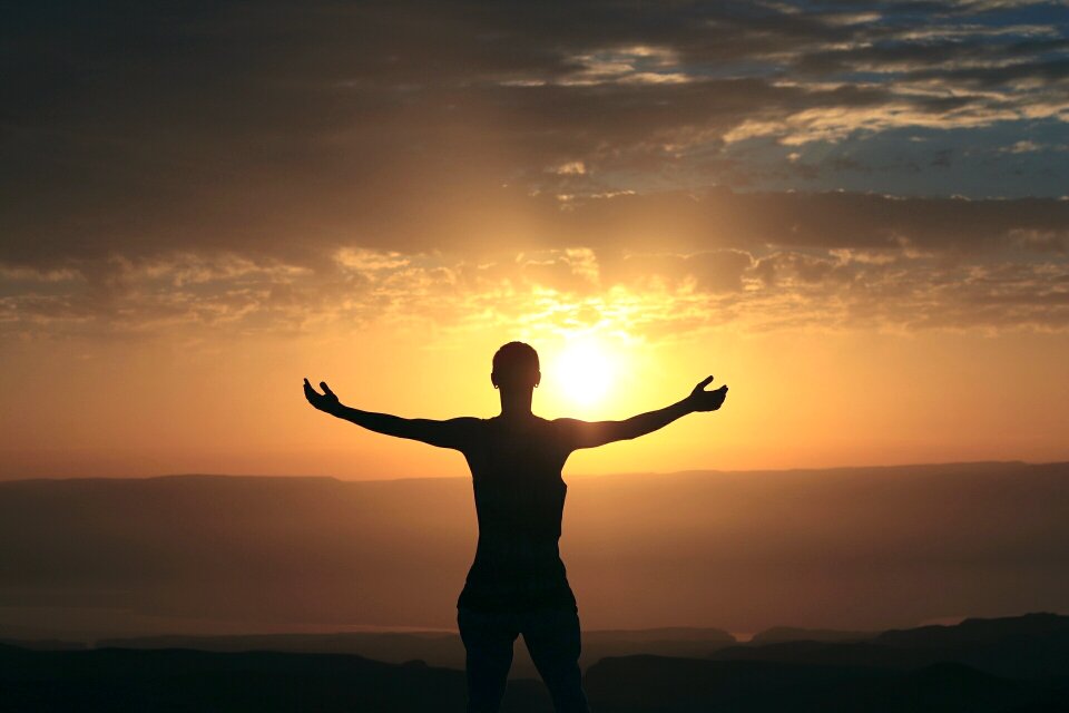 Silhouette sunlight landscape