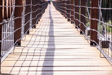 Wood tables wooden bridge