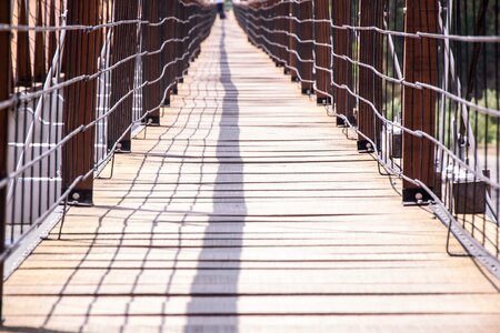 Wood tables wooden bridge photo