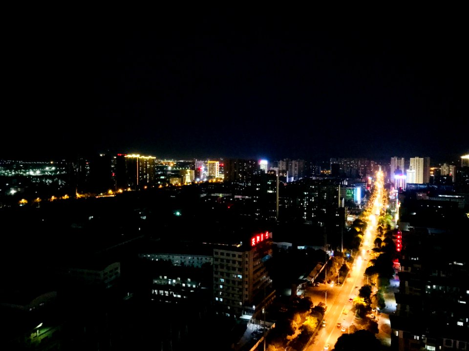 湖北黄冈_遗爱湖附近_黄州区_夜景