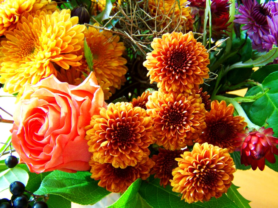 Bunch of flowers autumn colors cut flower