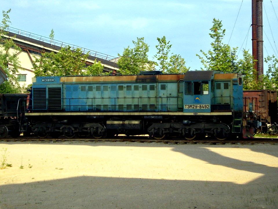 ТЭМ2У-8492,_Литва,_Вильнюсский_уезд,_подъездной_путь_от_станция_Сянейи-Тракай_(Trainpix_92399)