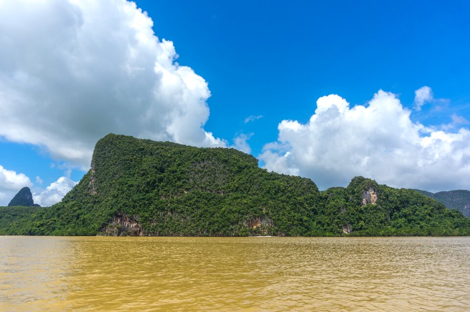 Limestone cliff rock ocean photo