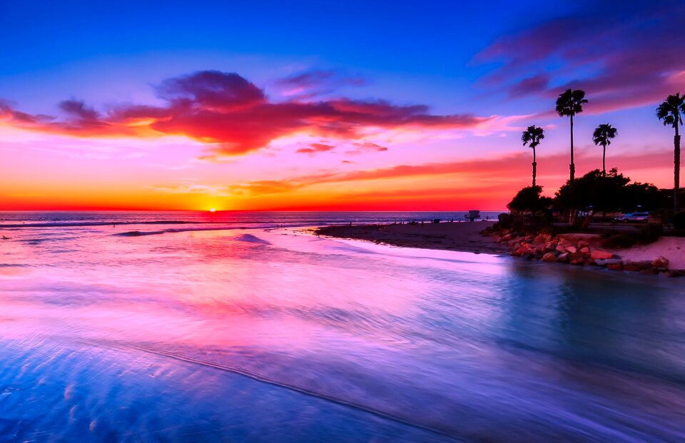 Sky clouds sea photo