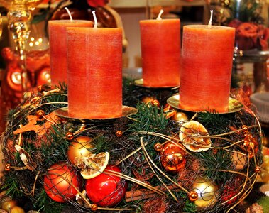 Warm tones advent wreath 4 candles photo