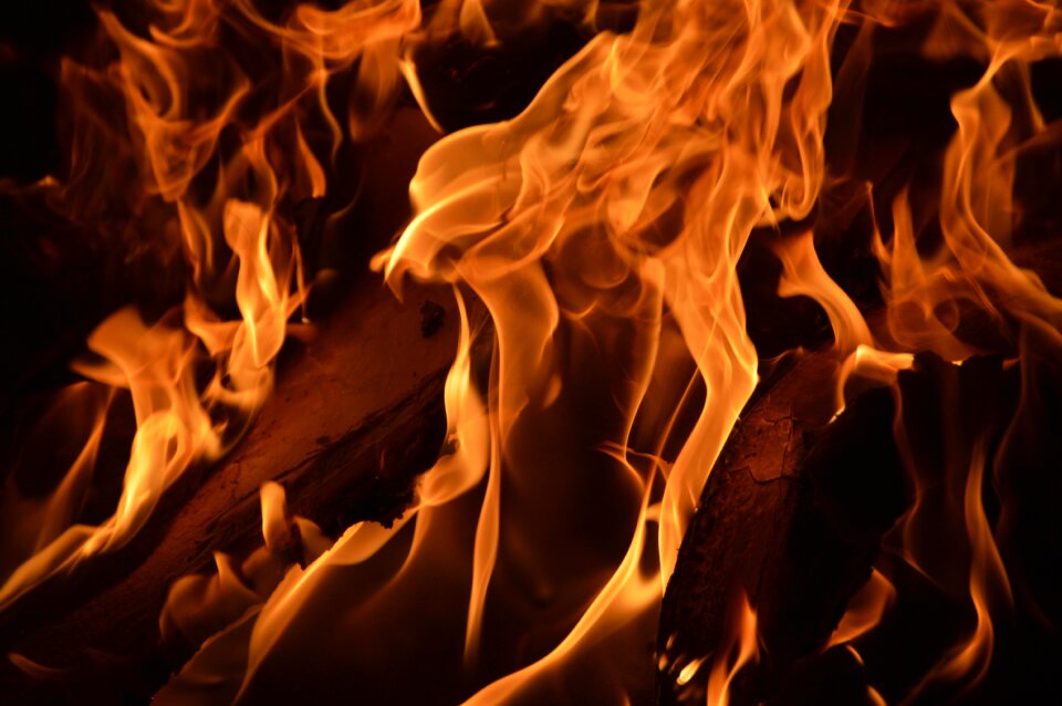 Wood fire flame night