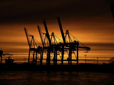 Sunrise hamburg port