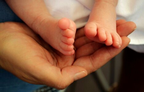 Baby feet pure hand photo