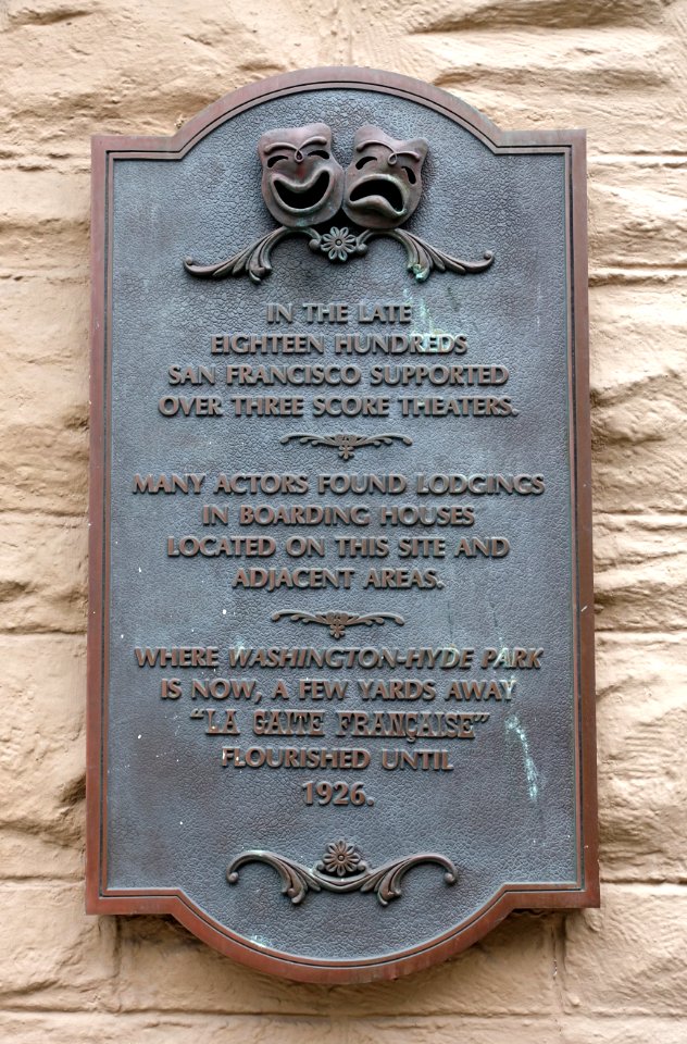 Actors_and_Boarding_Houses_memorial,_with_special_mention_of_La_Gaité_Française_-_San_Francisco,_CA_-_DSC04065