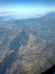 Aerial view of Ojai, California in July 2021