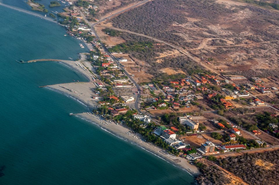 Aerial view of El Yaque Beach