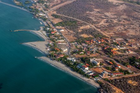 Aerial view of El Yaque Beach photo