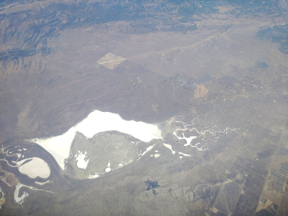 Aerial view of Soda Lake and Carrizo Plains