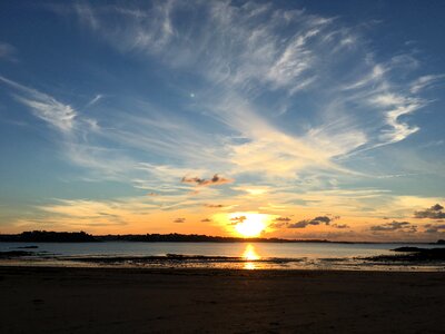 Saint malo sunset holiday light photo