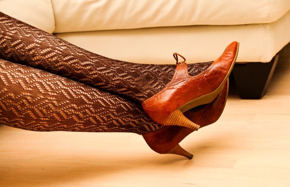 Leggings lace high heels