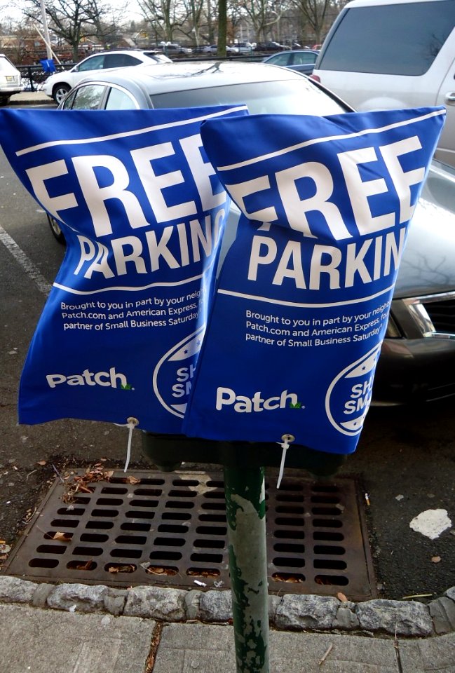 Advertising strategy free parking signs on meters
