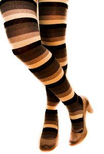 Stripped leggings long socks ladies shoes