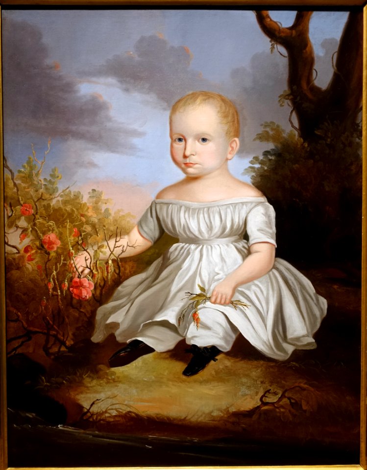 Adrianna Hannaford, by Charles Octavius Cole, c. 1846, oil on canvas - Portland Museum of Art - Portland, Maine - DSC04071
