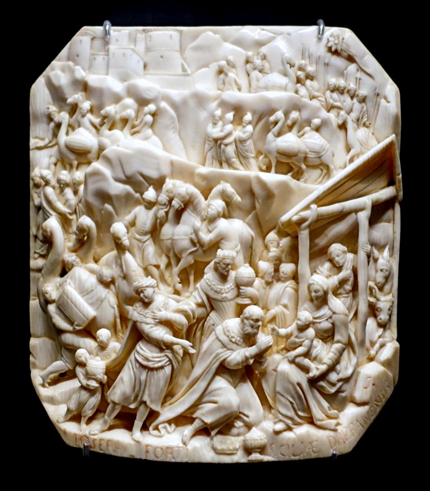 Adoration of the Three Kings, Monogrammist HE, Lower Bavaria, c. 1720-1740, ivory - Hessisches Landesmuseum Darmstadt - Darmstadt, Germany -DSC00563