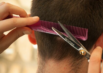 Hair cut comb scissors photo