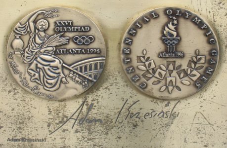 Adam Krzesinski medal & autograph