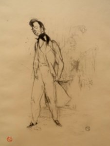 Adolphe, of The Sad Young Man, by Henri de Toulouse-Lautrec, 1894, crayon lithograph on wove paper, only state, Wittrock 55 - Montreal Museum of Fine Arts - Montreal, Canada - DSC08846 photo
