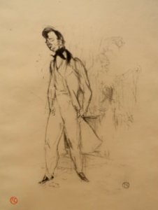 Adolphe, of The Sad Young Man, by Henri de Toulouse-Lautrec, 1894, crayon lithograph on wove paper, only state, Wittrock 55 - Montreal Museum of Fine Arts - Montreal, Canada - DSC08846