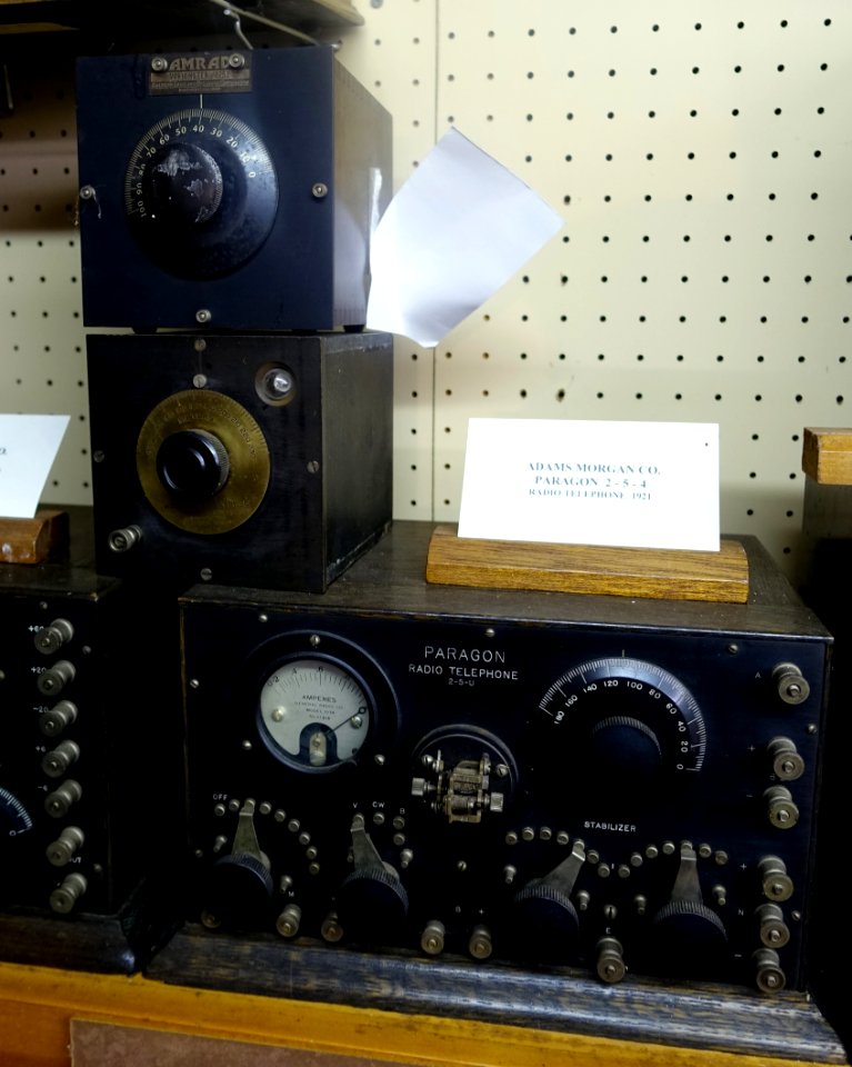 Adams Morgan Co. Paragon Radio Telephone 2-5-U, Amrad Variometer 2752, and Wavemeter Type D - New England Wireless & Steam Museum - East Greenwich, RI - DSC06723