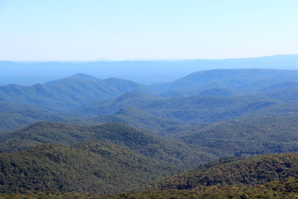Adams Mountain, Yellow Buck Mountain, Brown Mountain from Beacon Heights, NC, Oct 2016