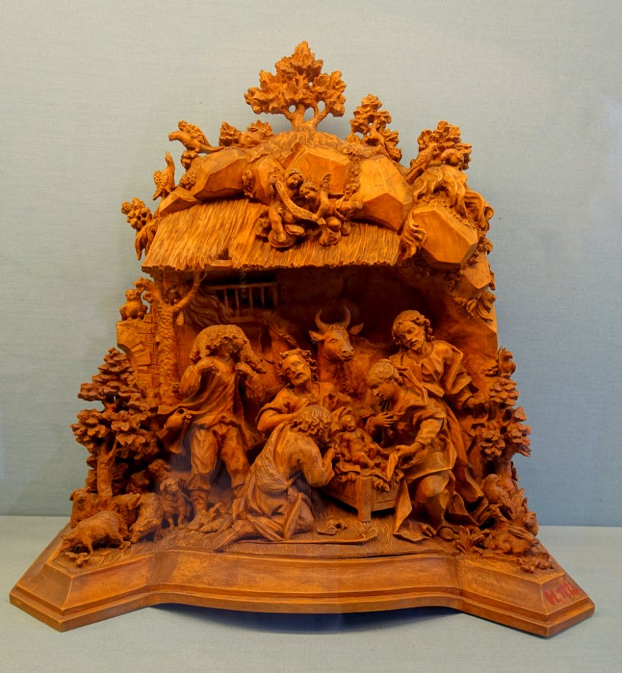 Adoration of the Shepherds, by Johann Benedikt Witz, 1775-1780, pear wood - Mainfränkisches Museum - Würzburg, Germany - DSC04877